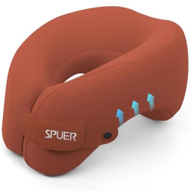 Imagem de Travesseiro ergonômico 2 em 1 de espuma viscoelástica para viagem – Travesseiro de viagem para todas as posições de sono em voos, viagens rodoviárias e viagens de longa distância com bolsa de cordão