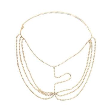 Imagem de Cocar Feminino com Strass em Camadas - Máscara de Corrente Facial Bril