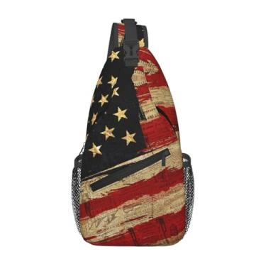 Imagem de MEDTOGS Bolsa tiracolo feminina – Mochila transversal de ombro para viagens, trilhas, academia – antifurto, Bandeira americana