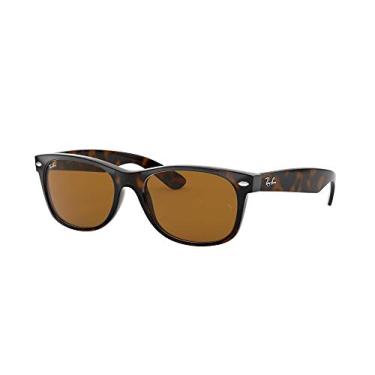 Imagem de Óculos de sol Ray-Ban RB2132 New Wayfarer Square, Light Havana/B-15 Brown, 55 mm
