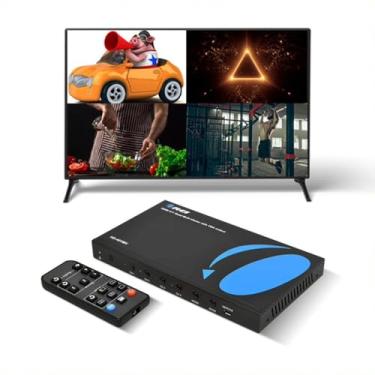 Imagem de OREI Visualizador Quad Multi Hdmi 4 Em 1 Saída, Switcher Hdmi 4 Portas Switcher Sem Costura e Suporte Remoto Ir 1080P para Ps4/Pc/Dvd/Câmera de Segurança, Switch Hdmi Saída Vga - Hd-401Mv