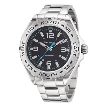 Imagem de Nautica Relógio Masculino NAPCWS301 Clearwater Beach Reciclado (85%) Pulseira de Aço Inoxidável, Prateado/preto/SST