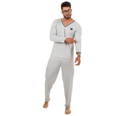 Imagem de Pijama Longo Masculino de Inverno Comprido Adulto