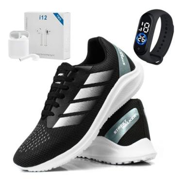 Imagem de Kit Tênis Ortopédico Masculino Academia Leve Fone E Relógio - Kart'men