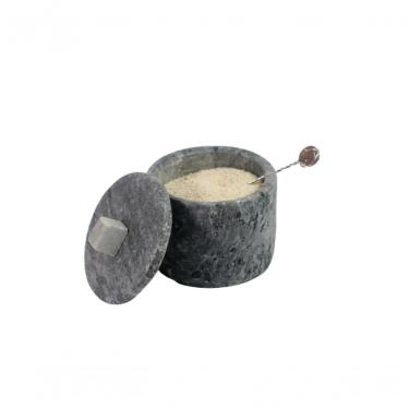 Imagem de Açucareiro Farinheira Gourmet Pedra Sabão Com Colher P 7Cm