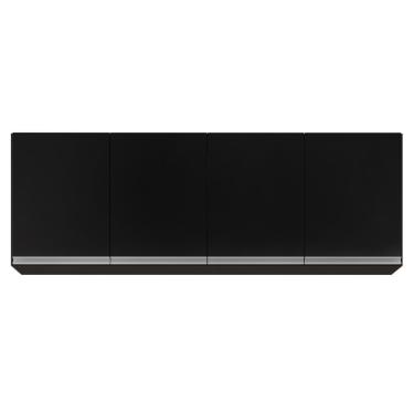 Imagem de Armário Aéreo 160cm 4 Portas Nevada Preto - Lumil Móveis