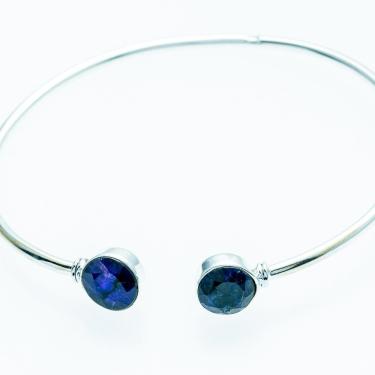Imagem de Bracelete Feminino Prata 925 Com Pedra Natural - Safira Indiana