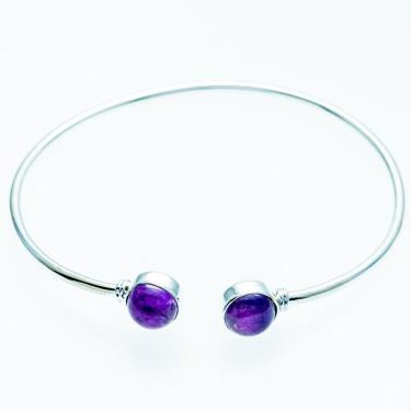 Imagem de Bracelete Feminino Prata 925 Com Pedra Natural - Ametista