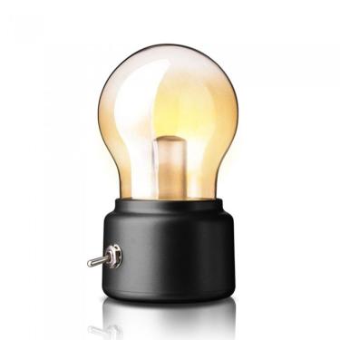Imagem de Luminária Lâmpada Decorativa Recarregável Via Usb Preto