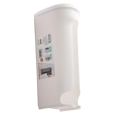 Imagem de Porta Sacola De Parede Puxa Saco Dispenser Organizador Branco