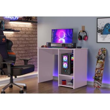 Imagem de Mesa Gamer Com Prateleira Elevada Para Cpu Px Rose