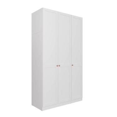 Imagem de Guarda Roupas Modulado 3 Portas Americanas Hera Cabecasa Madeiramadeira Branco Geada