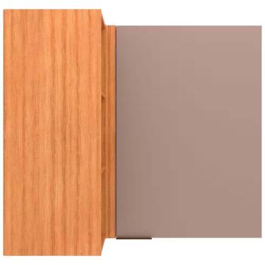 Imagem de Armário Aéreo De Canto Bartira Cristal Mdp 15mm Com 1 Porta Lâmina Mel-nude