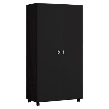 Imagem de Armario Multiuso 2 Portas Com Rodizio 86 Cm Ar70 Preto Dtall