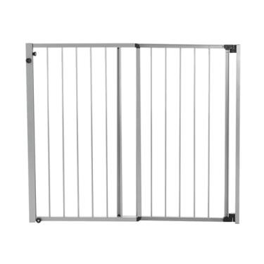 Imagem de GRADE PORTÃO DE SEGURANÇA PARA CRIANÇAS E PETS DE ABRIR E CORRER - ALTURA DE 85 CM E LARGURA REGULÁVEL DE 105 A 200CM - ALUMÍNIO - COMPRE REALL (CINZA, A 85CM X L 105 A 200CM)