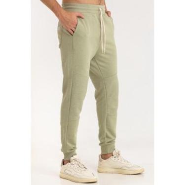 Imagem de Calça Masculina Moletom Sustentável Jogger com Recorte Verde Natureza-Masculino