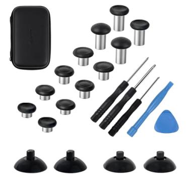 Imagem de RALAN Kit De Reparo Joysticks Intercambiáveis Substituição Para Controles Xbox One, Series X/S, Ps4/Ps5/Switch Pro, Base Plástico Com 3 Alturas, 5 Designs Pegada
