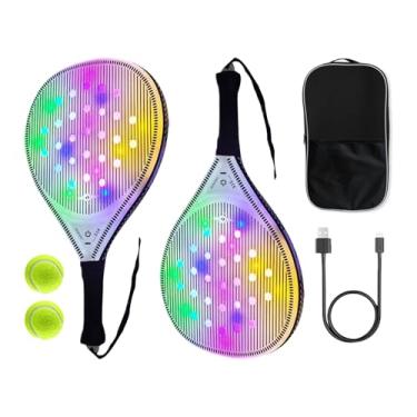 Imagem de Raquete De Tênis Para Iniciantes - Raquete De Ténis Com Carregamento USB | Acessórios Esportivos Com 2 Bolas Para Treino Diário Ao Ar Livre Adultos E Júniores