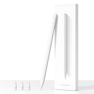 Imagem de Caneta Stylus para iPad 2018-2023, carregamento 14 minutos mais rápido Apple iPad Pencil 2ª geração com rejeição de palma, sensibilidade de inclinação, funciona para iPad 6-10, iPad Mini 5/6, iPad Air