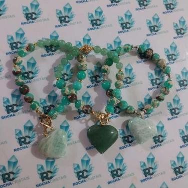 Imagem de Kit com 3 pulseiras em Amazônita