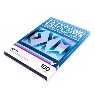 Imagem de KVM 100 peças de papel de molde de tatuagem térmica para máquina de tatuagem papel de transferência de tatuagem A4 tamanho 8 1/4 x 11 3/4