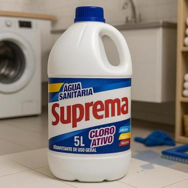 Imagem de Galão 5 Litros Agua Sanitaria Suprema Candida Cloro Ativado