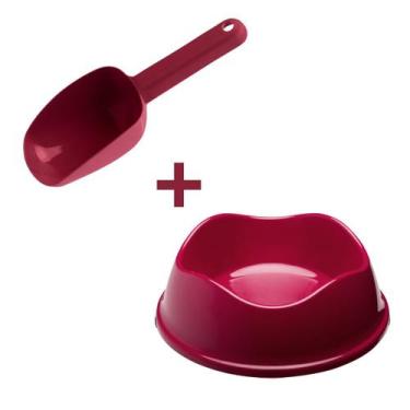 Imagem de Kit Pote Comedouro Pet 550ML + Pá Dosadora Colher Ração - Stark Pet, V