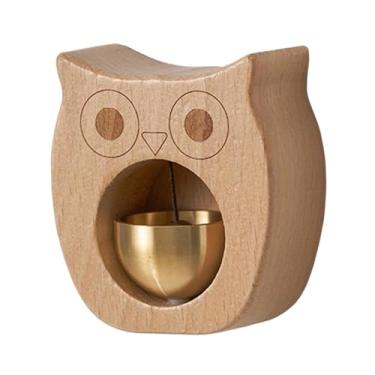 Imagem de WeiLaiKeQi Sino de lojista abre a campainha com som claro e enfeite de vento para janela de geladeira de fazenda ao entrar na loja, Coruja