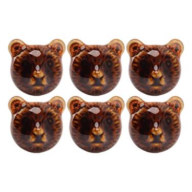 Imagem de KIMISS 6pcs Bateira da Porta do Urso - Cute Cheft Chead Mandles de Gaveta de Urso Laranja para Armários, Armários e Cômodas - Fácil de Instalar Botões de Liga de Zinco