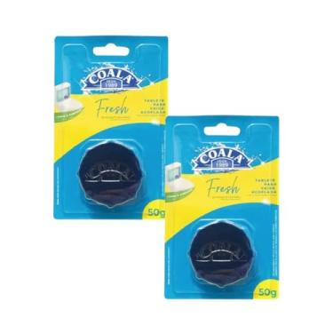 Imagem de 2 Tablete Pastilha Caixa Acoplada Coala Limpeza Automática Perfuma Colore Água Elimina Odores Mau Cheiro Descarga Tanque Acoplado Detergente