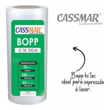 Imagem de Bopp Hi Tac Brilho para Laminação Laser Bobina 230x350m Cassmar 01un