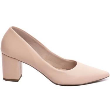 Imagem de Scarpin Feminino Sapato Salto Médio Baixo Grosso Bico 6,5 cm - Torrice