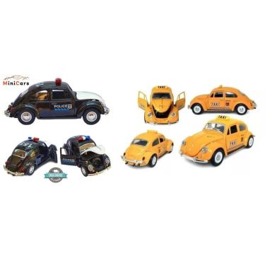 Imagem de Kit 2 Super Miniatura 1:32 Fusca Taxi Colecionador De Carro