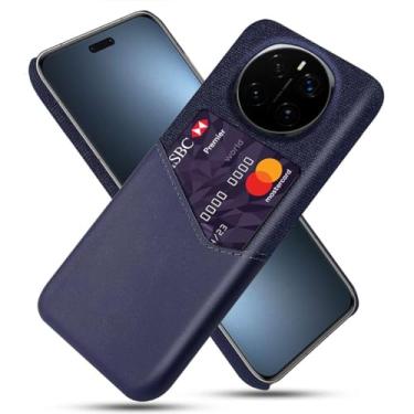 Imagem de Capa para Honor Magic7 PRO,Anti-deslizamento,Proteção contra quedas de 360°,Resistência à impressão digital,Tela e caso de couro PU com 1 slot de cartão atrás-Blue