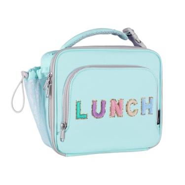 Imagem de Amersun Lancheira infantil isolada - resistente à água, reutilizável e fofa lancheira com suporte para garrafa de água e vários bolsos - ideal para meninas a partir de 3 anos, meninos, escola, viagens