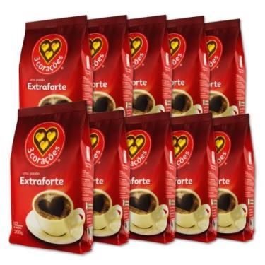 Imagem de Café Três Corações Extra Forte Moído Kit 10 Pacotes 250g