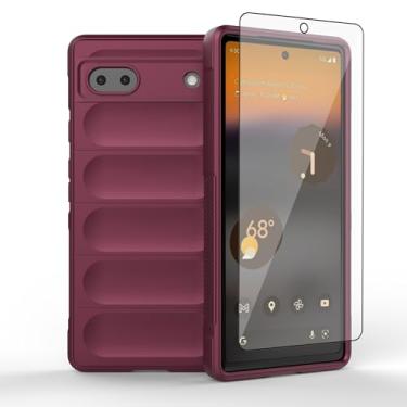 Imagem de Asuwish Capa de celular para Google Pixel 6A 5G 2022 com protetor de tela de vidro temperado e TPU macio, fina, à prova de choque, proteção de silicone, acessórios Pixel6A A6 para mulheres, homens,