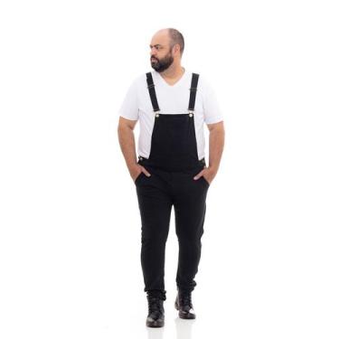 Imagem de Macacão masculino Jeans Jardineira calça básica suspensório - lilihleo