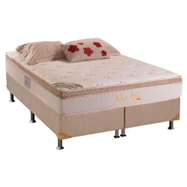 Imagem de Cama Box King: Colchão Molas Ensacadas Herval Pallace Bambu Plus + Base Crc Suede Bege(193x203)