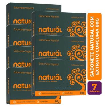 Imagem de Kit c/ 7 Sabonete Vegano Natural com extrato Curcuma 80g - Orgânico Na