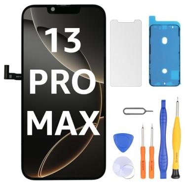 Imagem de LL TRADER Substituição de tela para iPhone 13 Pro Max 17.0 cm LCD Retina FHD Display COF Touch Screen Digitalizador com kits de ferramentas de reparo, fita impermeável, protetor de tela (Truetone