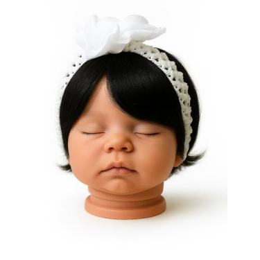 Imagem de Peruca Para Bebê Reborn Realista e Bonecas Cor Preta P - Que Sonho de 