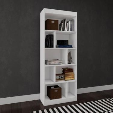 Imagem de Estante Livreiro Multiuso com Prateleira e Nicho Branco - DJD Móveis