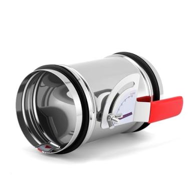 Imagem de Aulmscn Amortecedor manual de volume de duto HVAC de 10 cm, duto de fluxo de ar de aço inoxidável com alça de ajuste, válvula de controle de ar para sistema de ventilação HVAC (10 cm)