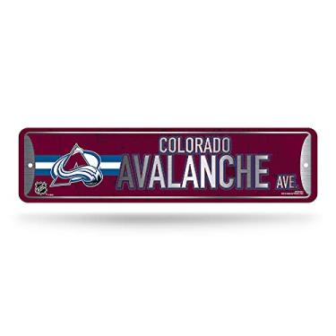 Imagem de Rico Industries Placa de rua de metal NHL Colorado Avalanche (10 cm x 38 cm) – Ótima para decoração de casa, quarto, caverna masculina