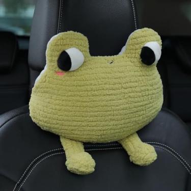 Imagem de ETERLUME Almofada de encosto de cabeça de carro em forma de sapo, almofada de assento de motorista, 1 peça - travesseiro de pescoço