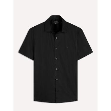 Imagem de Camisa Ellus Masculina Manga Curta Tricoline LY Classic Italian Preta.-Masculino