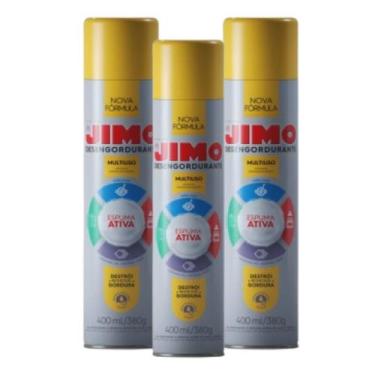 Imagem de Kit 3 Jimo Desengordurante Limpeza Multiuso 400ml Remove Gordura Espum