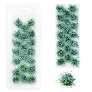 Imagem de SOFPLATE 1 caixa, 20 peças, mini tufos de grama estática, tufos espessos, resina, verde, azul, arbustos, modelo, ferrovia, cenário, suprimentos para trem, paisagem, ferrovia, areia, modelos militares