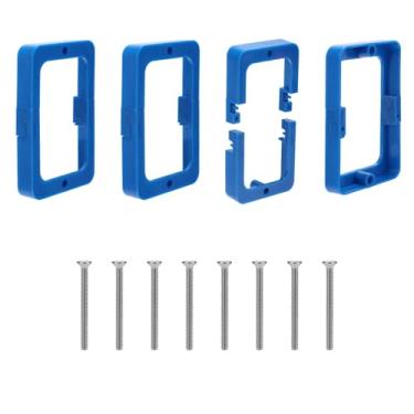 Imagem de 4 Peças Extensores de Caixa Elétrica de 1/2 pol., Extensores Caixa Tomada Única com Parafusos para Interruptores e Receptáculos Ajuste Universal para Caixas Metal PVC e Fibra Vidro (Azul)